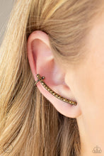 Load image into Gallery viewer, Paparazzi Accessories - Give Me The SWOOP - Brass Post Earring
