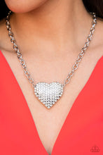Load image into Gallery viewer, Paparazzi Accessories - Heartbreakingly Blingy - White
