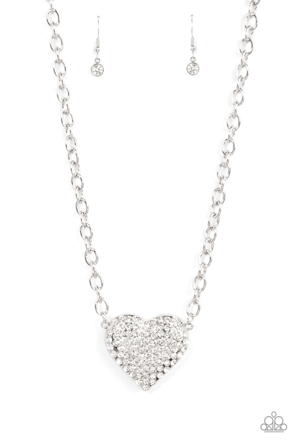 Paparazzi Accessories - Heartbreakingly Blingy - White